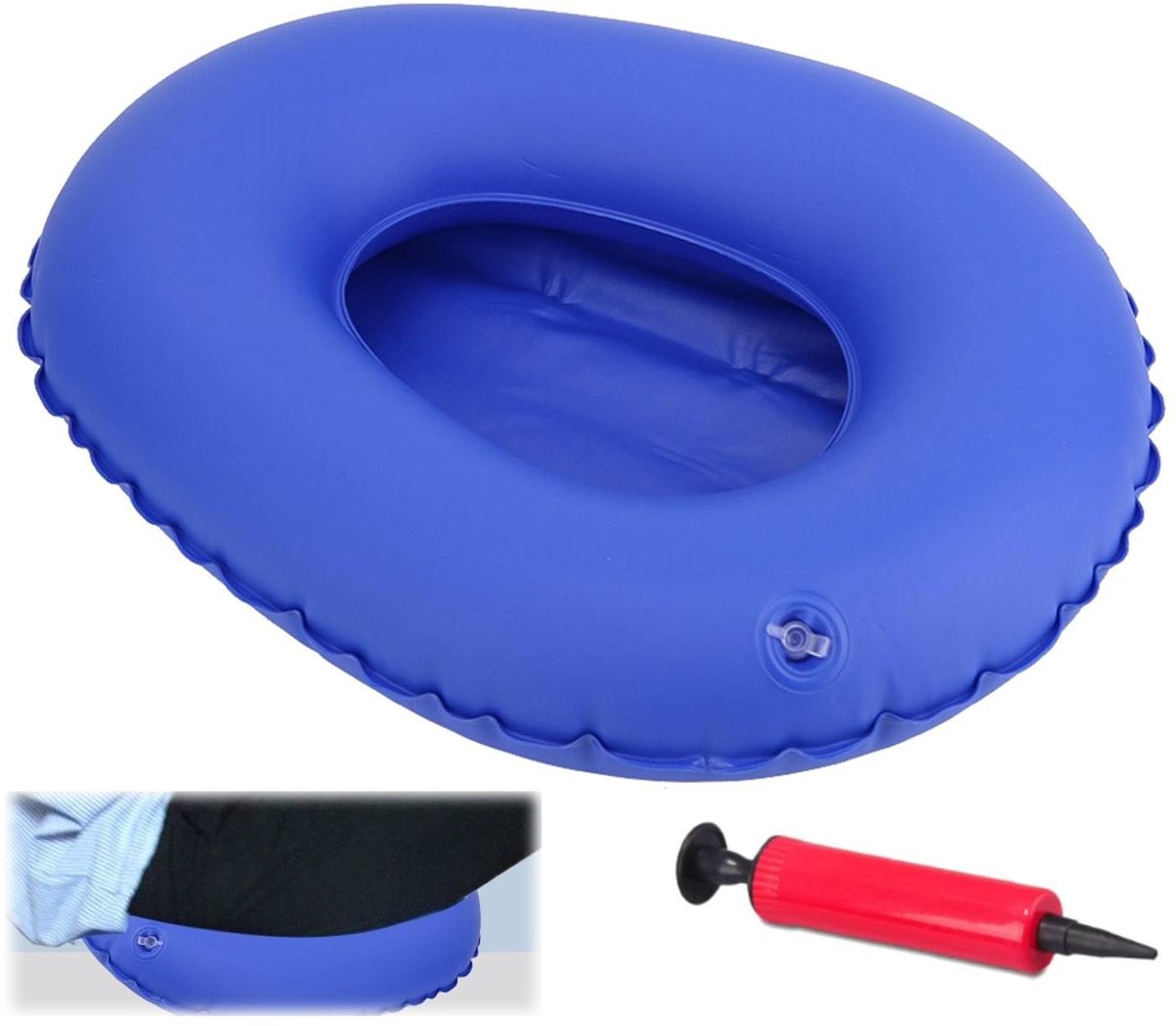 Dailygoods- Bedpan Opblaasbaar - Draagbare Ondersteek - Ergonomisch Design - Stabiel en Duurzaam - Wasbaar PU Materiaal - Geschikt voor Ouderen