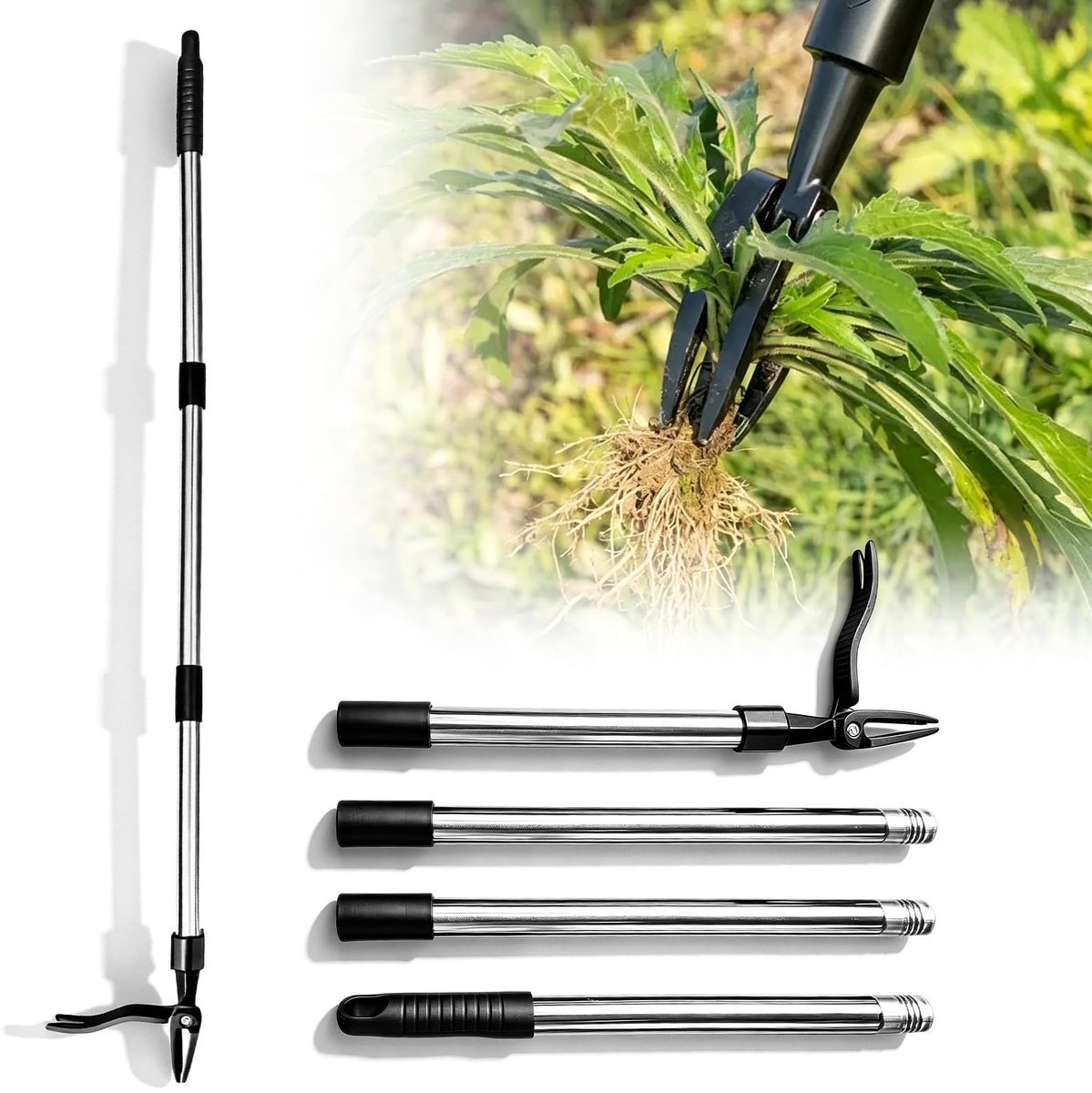 Dailygoods - Onkruidverwijderaar met Lange Steel en 3 Klauwen - Effectief Tuingereedschap