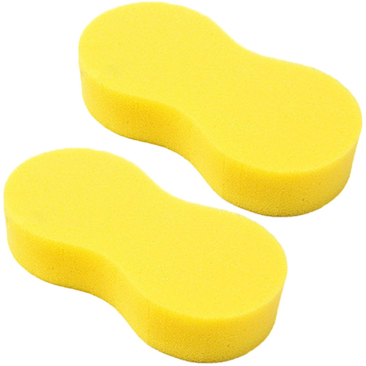 Dailygoods - Set van 2 Extra Grote Auto Sponsen - Geel voor Auto- en Raamreiniging