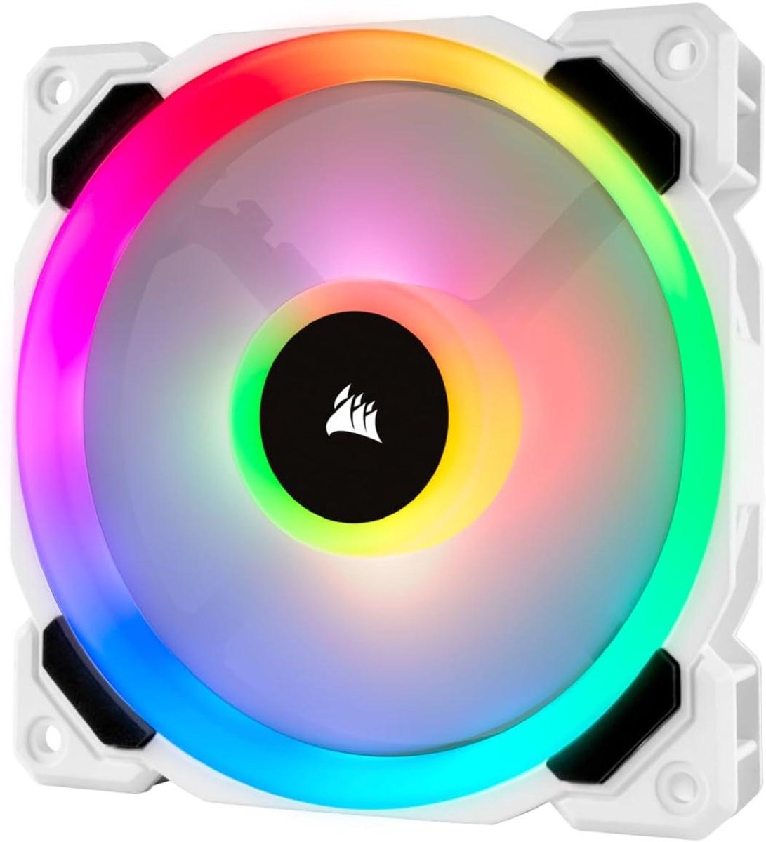 PC Ventilator - Koeler - Computer Koeling - Dubbele RGB Lichtlussen - 120mm - Wit