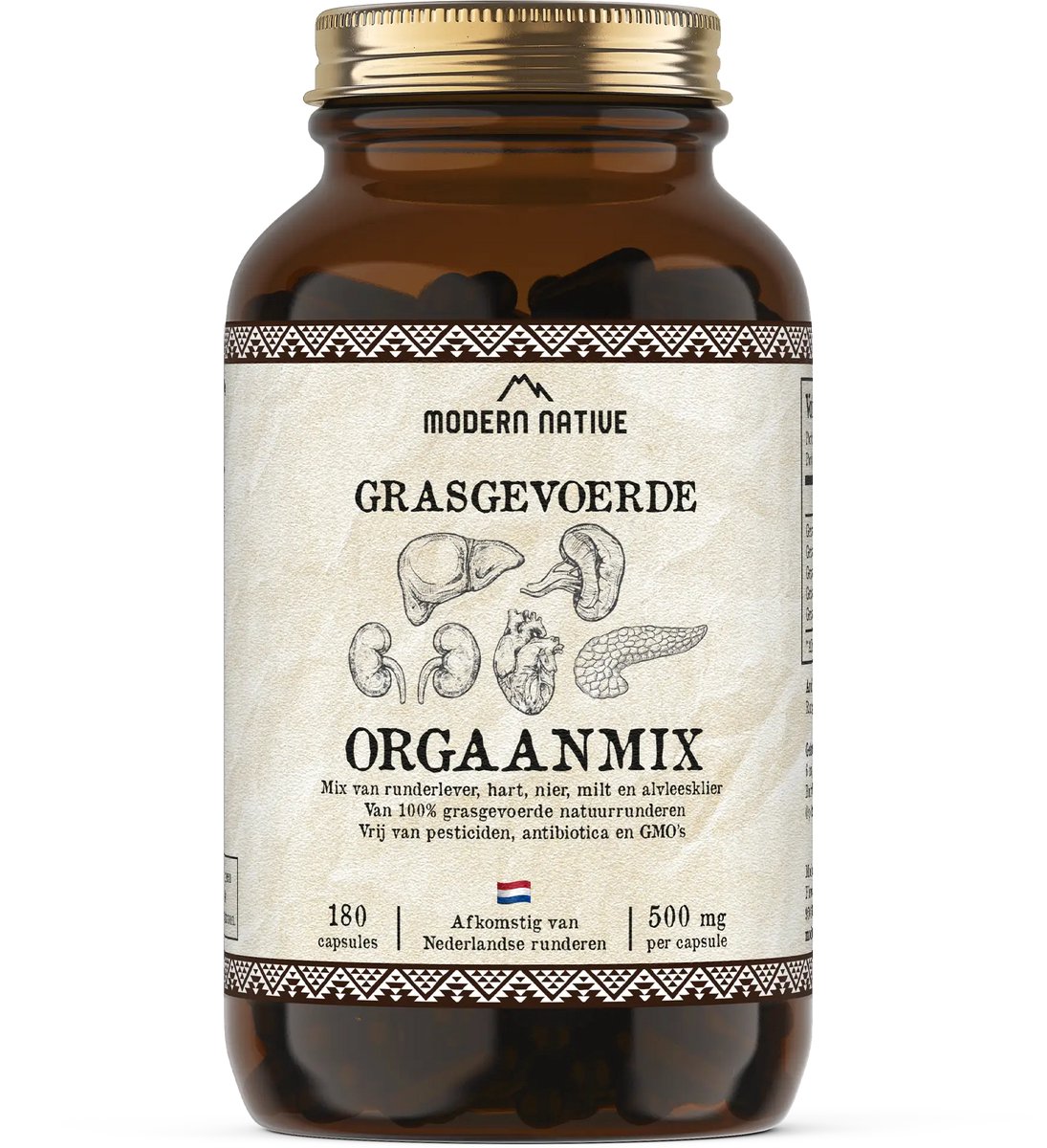 Modern Native Orgaanmix - Natuurlijke Multivitamine - 180 Capsules - Vitamine A, B12, Zink & IJzer