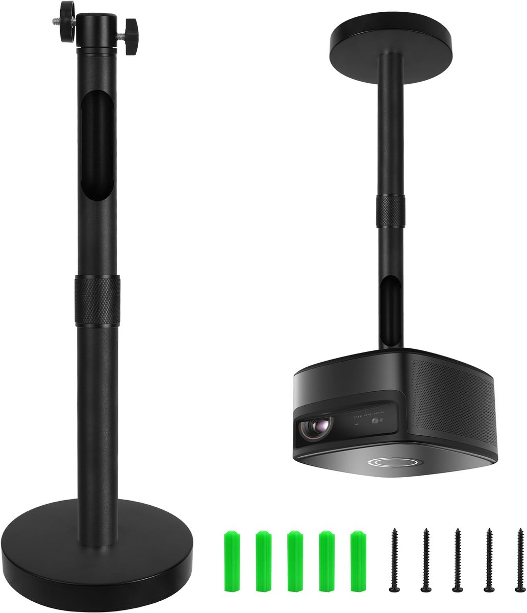 SnelShoppen - Universele Projector Plafondbeugel 360° Verstelbaar, Aluminium Houder, Uittrekbaar 22-40 cm, Ideaal voor Muur & Plafond, Tot 4 kg Belast