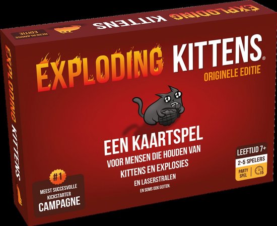 Exploding Kittens Originele Editie - Kaartspel vol spanning en humor - 2 tot 5 spelers - Vanaf 7 jaar