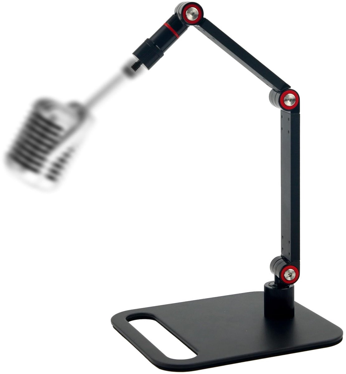 SnelShoppen - Verstelbare Microfoonstandaard Bureau, Max. Belastbaar 1,5kg, Inclusief Schroefdraadadapters voor Podcasts, Streaming, Gaming en Studio'