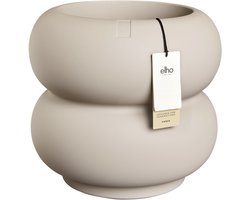 Elho Amber Roll Low 43 - Bloempot voor Binnen & Buiten - Gemaakt voor elke dag - Ø 43 x H 40 cm - Balanced beige