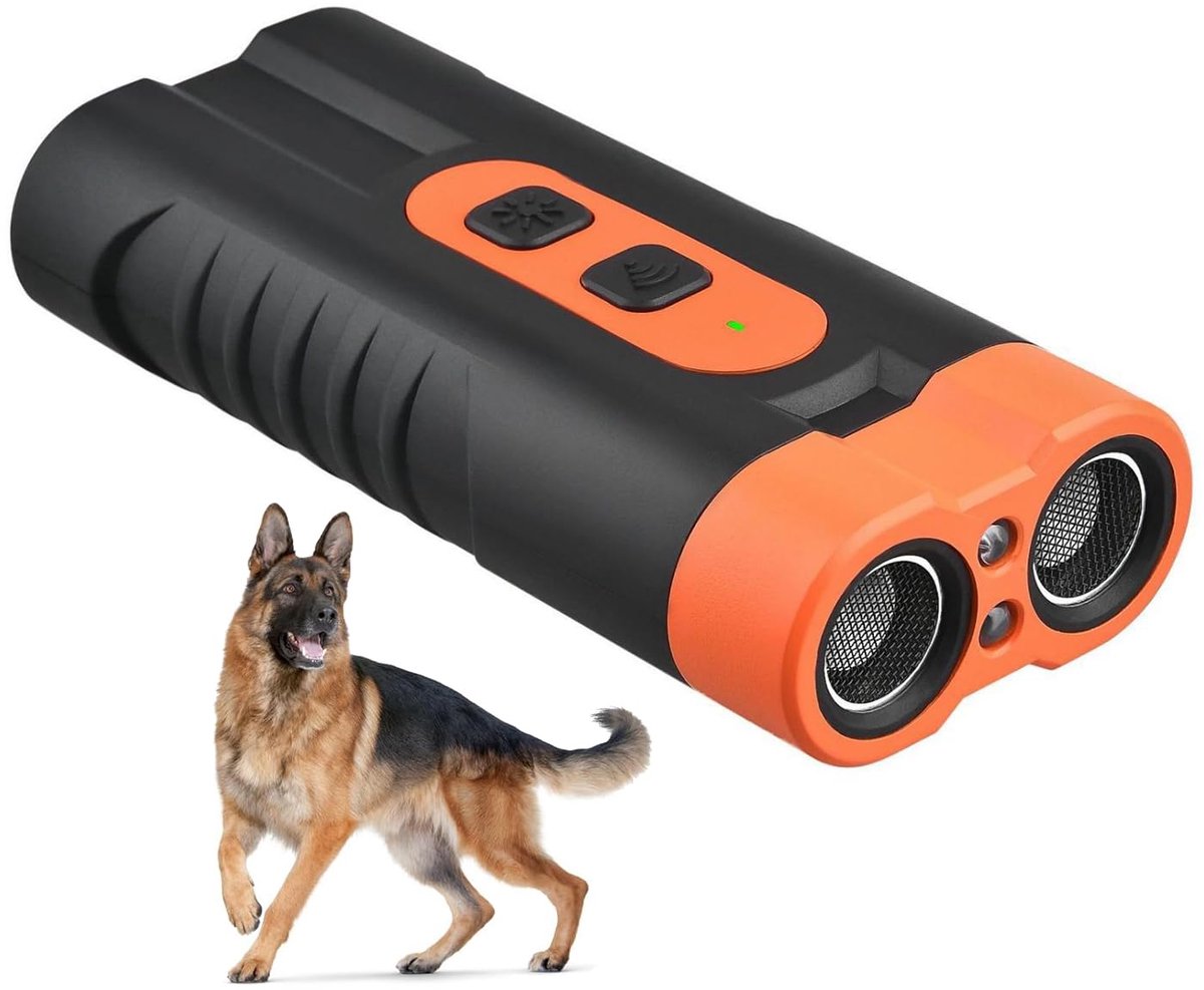 SnelShoppen - Anti Blaffen Apparaat met Ultrasone Hond Repeller - Draagbare Zaklamp met Dual Hoofd - Oplaadbare Gedragstraining voor Honden - Geschikt