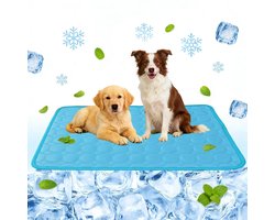 SnelShoppen - ALKNOT Koelmat voor Honden 100 x 70 cm - Zelfkoelend Hondenkussen - Zomer Koelmat - Hondenmat voor Thuis, Auto & Onderweg (Blauw, XL)
