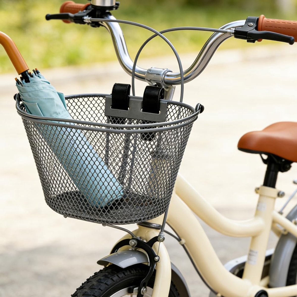 SnelShoppen - Fietsmand voor Kinderen, Metalen Afneembare Fietsmand Vooraan, Zwart, Ideaal voor Jongens en Meisjes, Perfect voor Fietstochten en Avont
