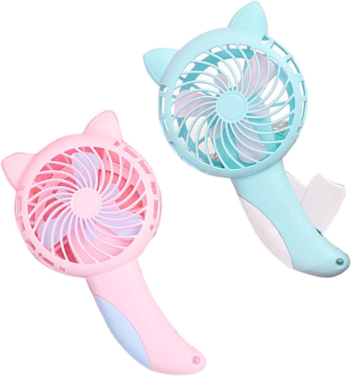 Handmatige Ventilator - Persoonlijke Koeler - Koelte Onderweg - Schattig Kattenontwerp - 20 cm - Willekeurige Kleur