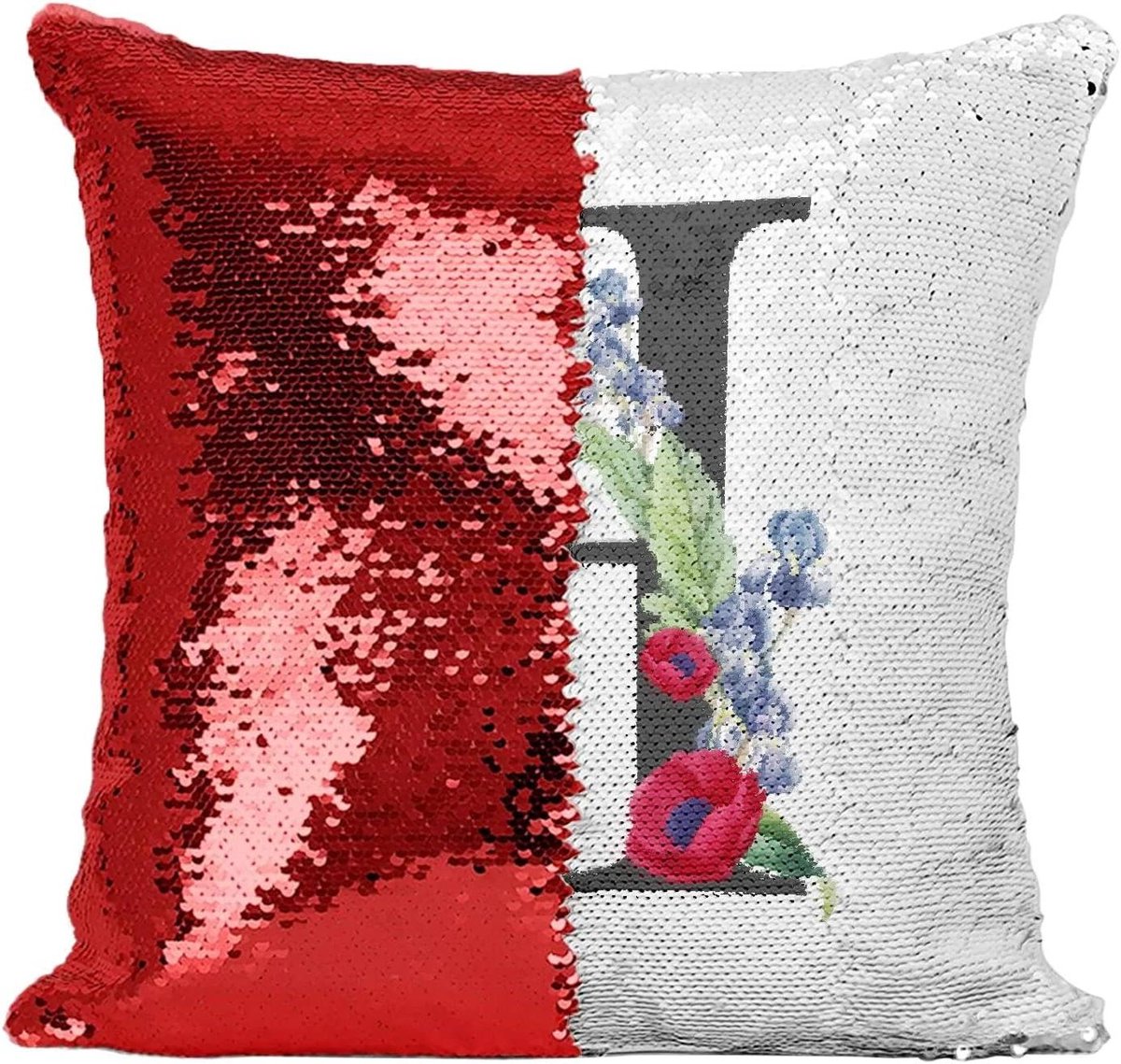 Pailletten Kussen - Decoratief Kussen - Woonkamer Decoratie - Omkeerbare Pailletten - 40x40 cm - Rood