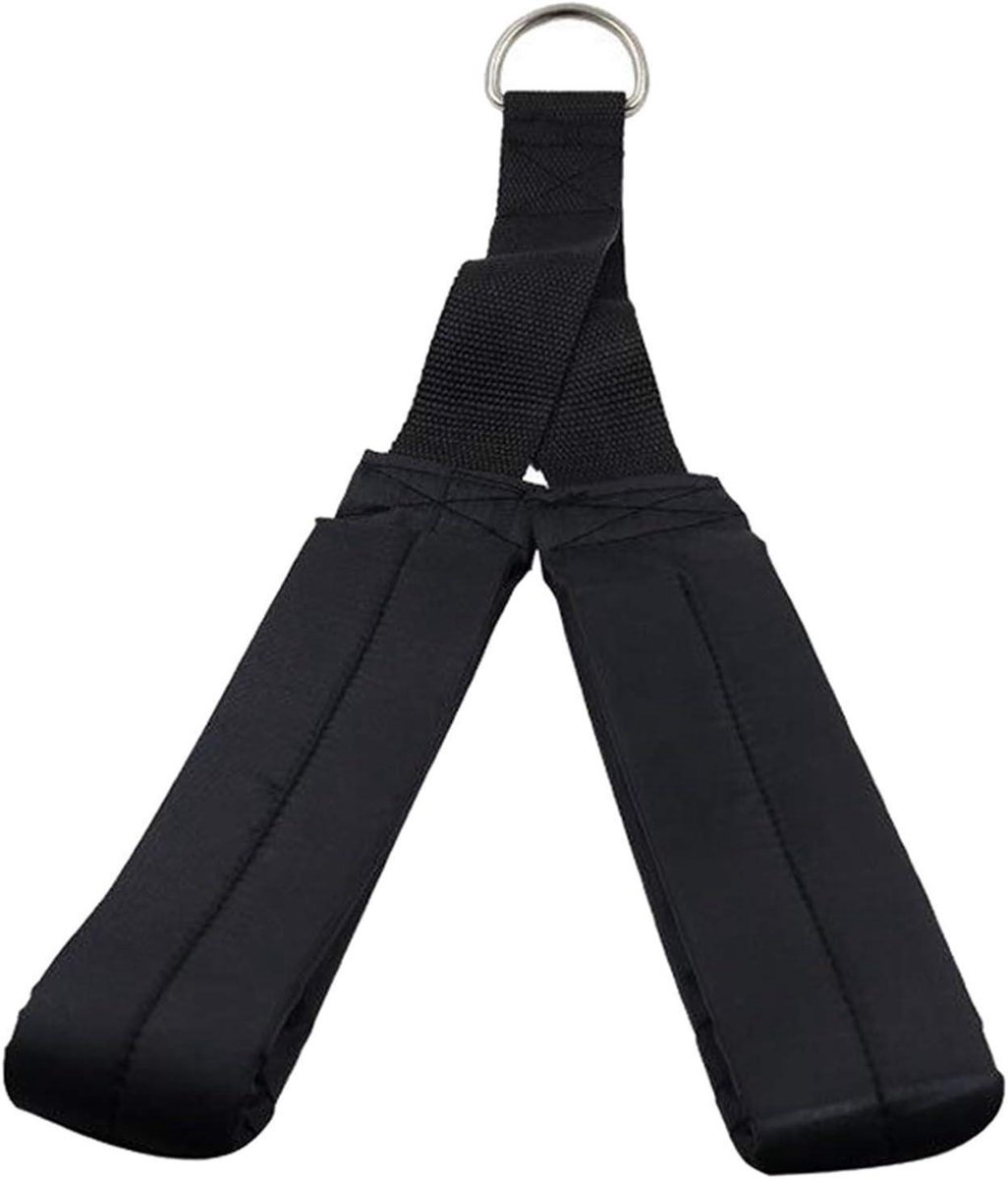 Triceps touw riem - Ab crunch bandjes - Kracht training - Comfortabele handgreep - 79 cm lengte - Zwart