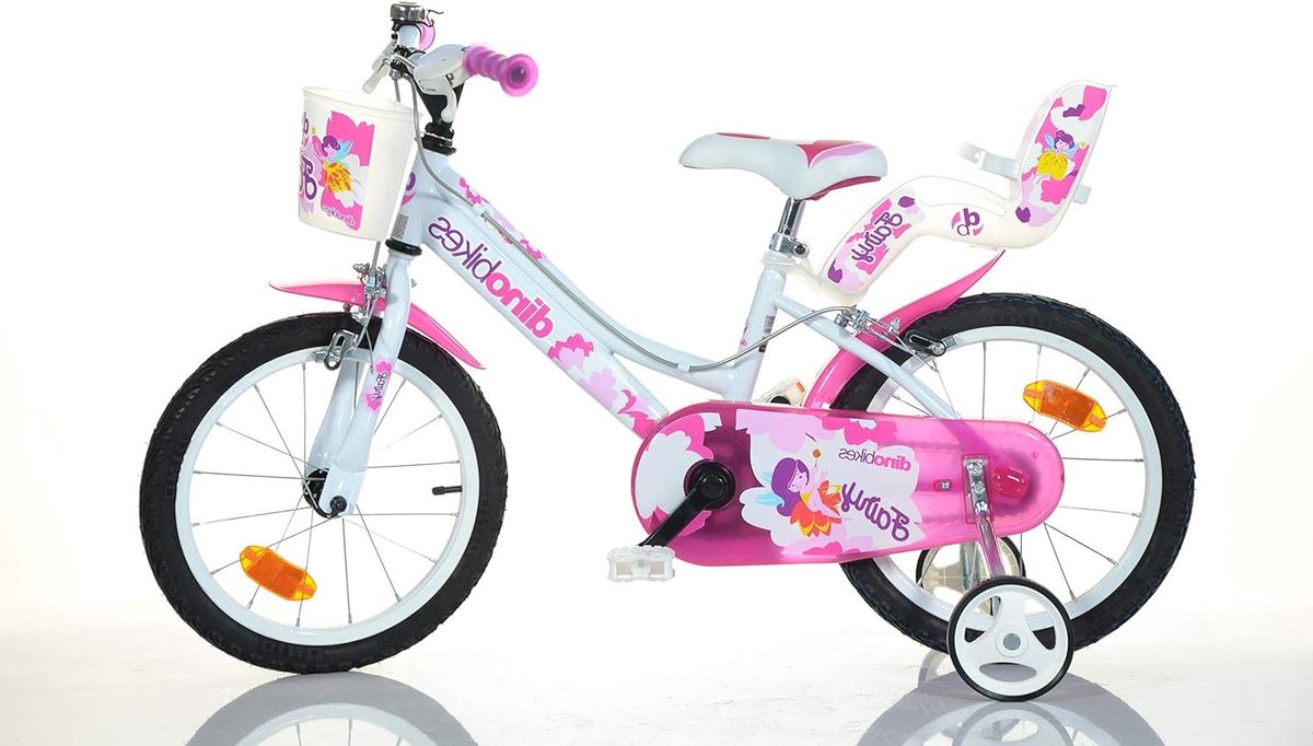 Kinderfiets Meisjesfiets - Fiets 16 inch - Leren Fietsen - Stabiel Stalen Frame - 16 inch - Meerkleurig