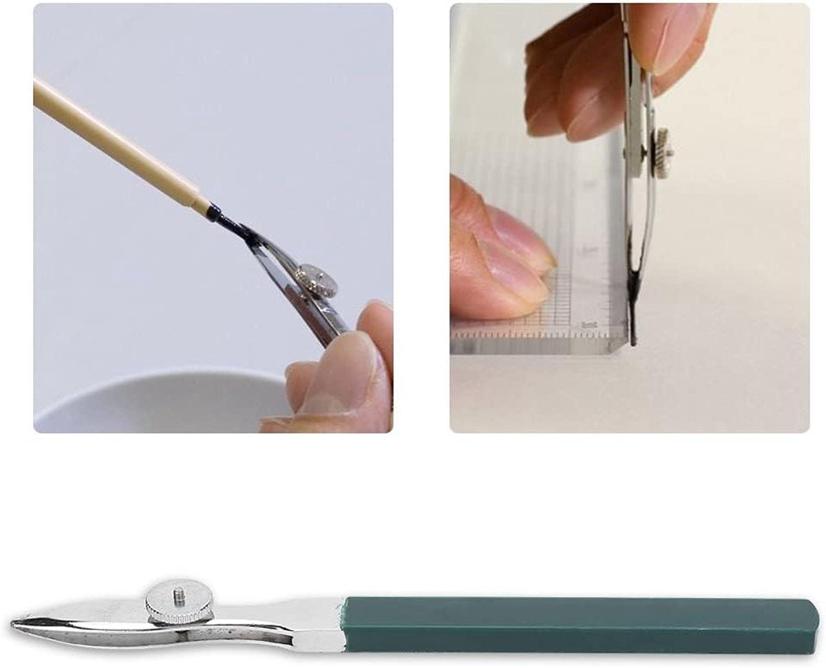 Linieerpen - Tekenhulpmiddel Maskeer - Artistiek Tekenen - Verstelbare Lijnlengte - 1 cm - Metaal