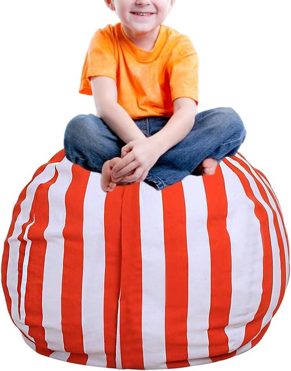 Zitzakhoes - Luie stoel hoes - Opbergen van speelgoed - Met handvat - 40 cm - Oranje