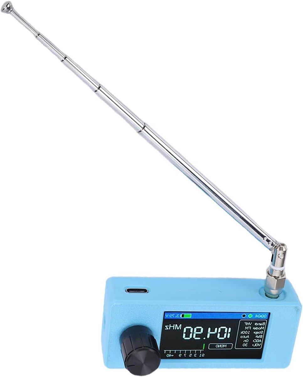 Mini Radio Ontvanger - Draagbare Radio Zakradio - Buitenavonturen Reizen - Kleurenscherm IPS - 17x12x4 cm - Blauw