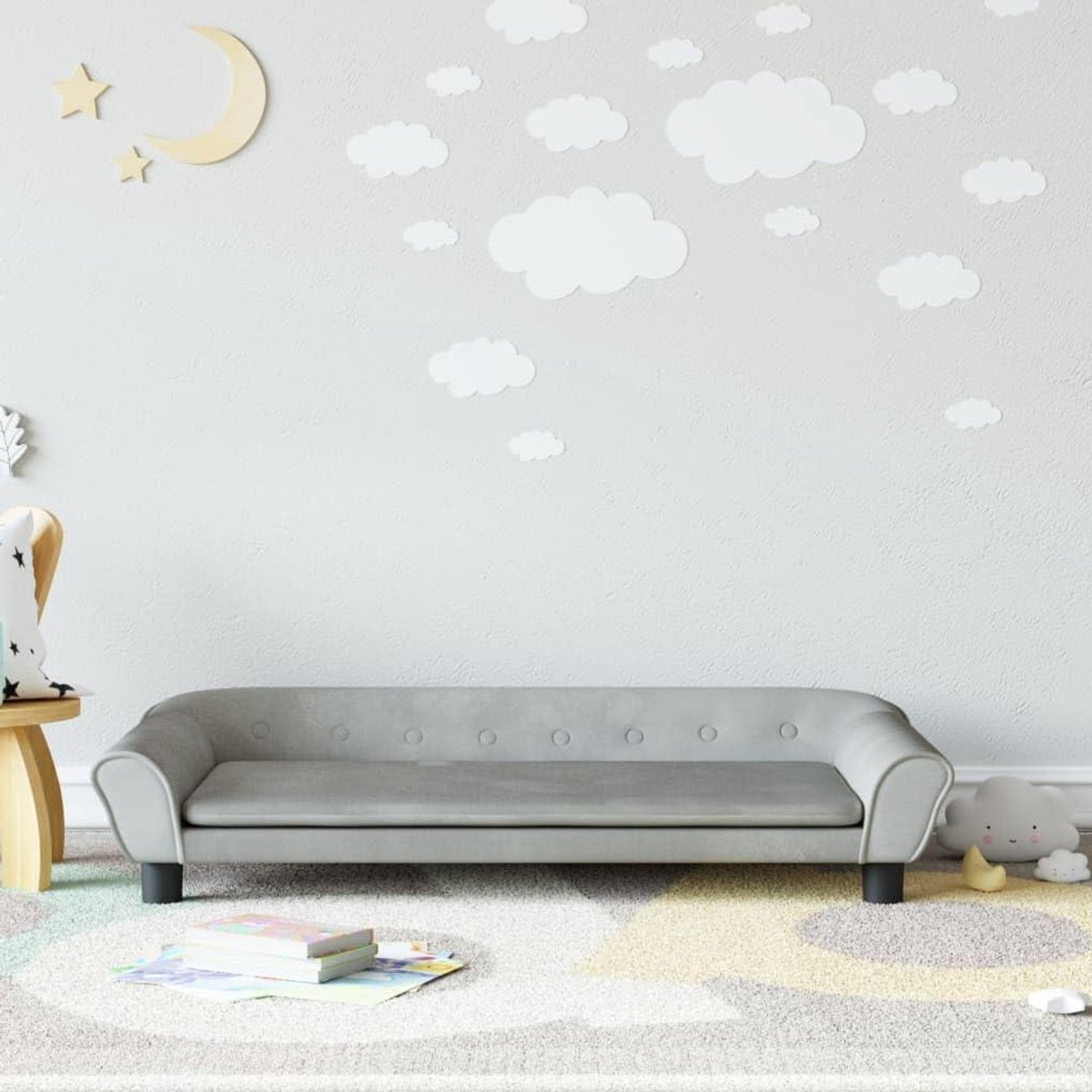 Kinderbank Fluweel - Zitmeubel Kind Kindersofa - Ontspannen Kinderen - Geen Scherpe Randen - 100 x 50 x 26 cm
