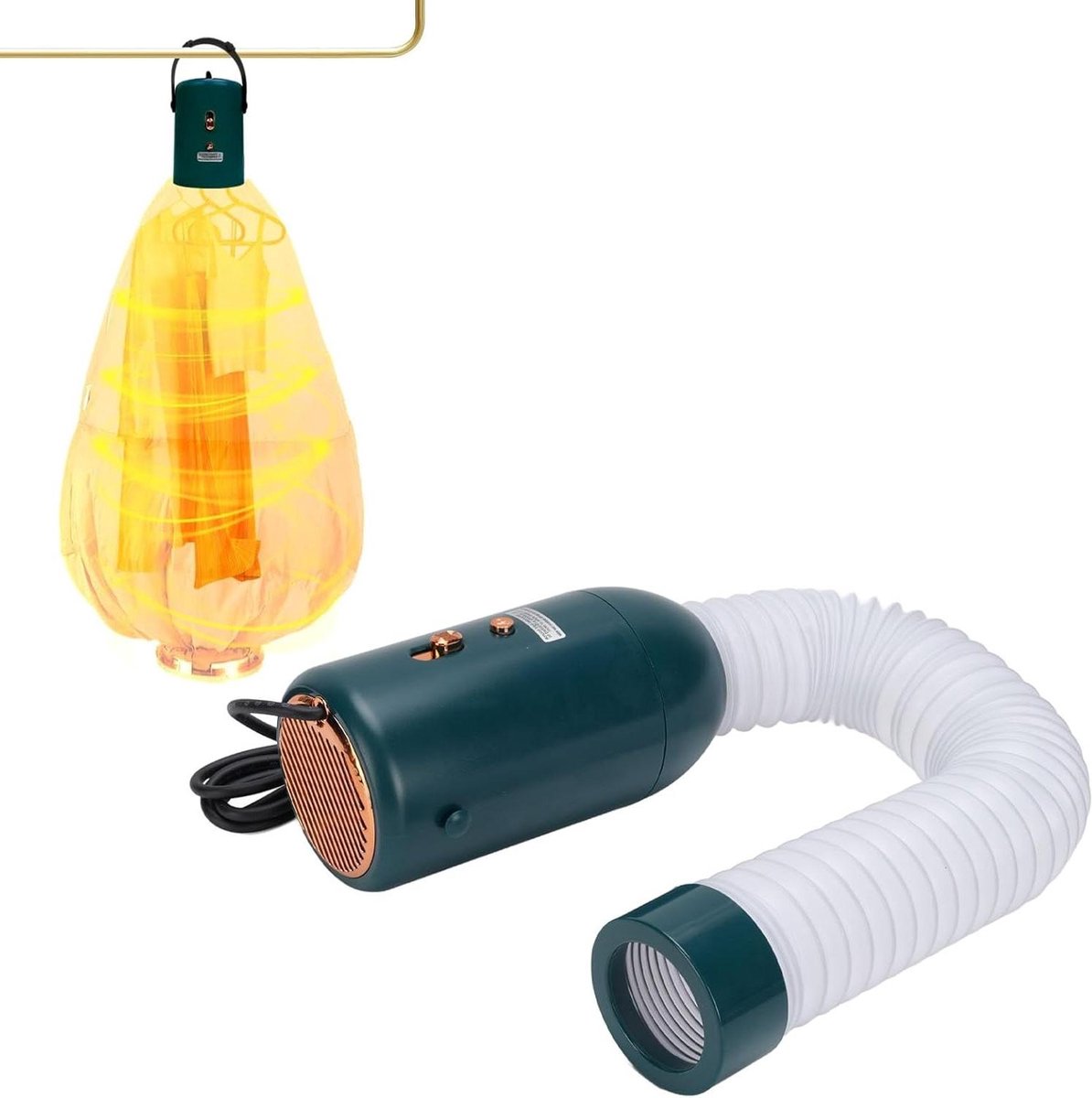 Mini Kledingdroger Draagbare Droger Snel Kleding Drogen Ingebouwde Deodorant 10H x 15W x 35D cm Wit