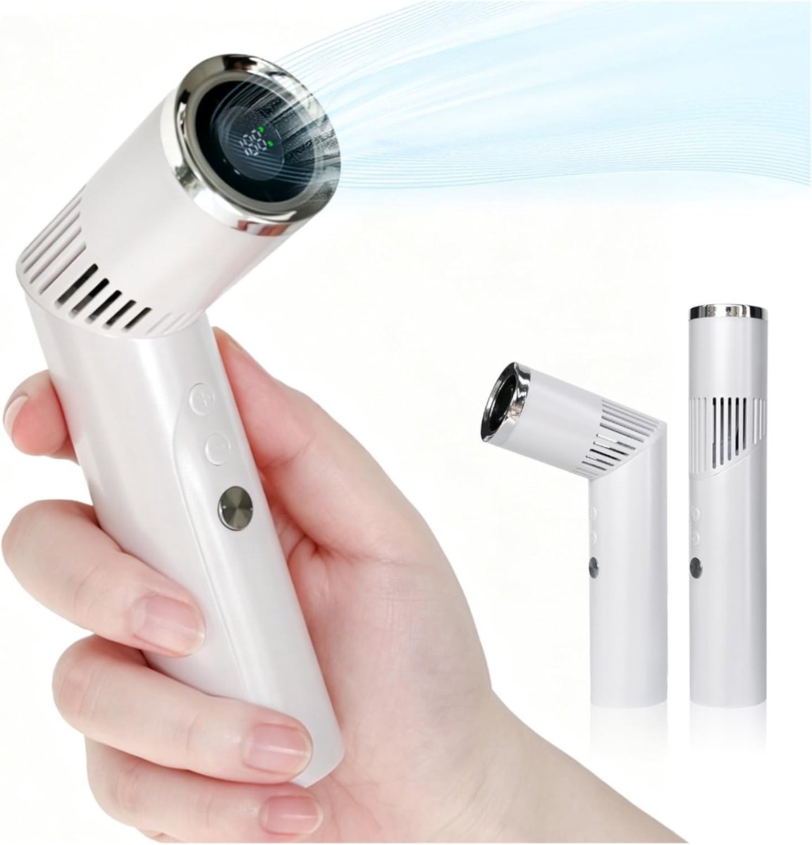 SnelShoppen - Draagbare Ventilator Oplaadbaar Mini Ventilator 3000 mAh USB Handventilator met Zaklamp - Ideaal voor Reizen Camping Outdooractiviteiten