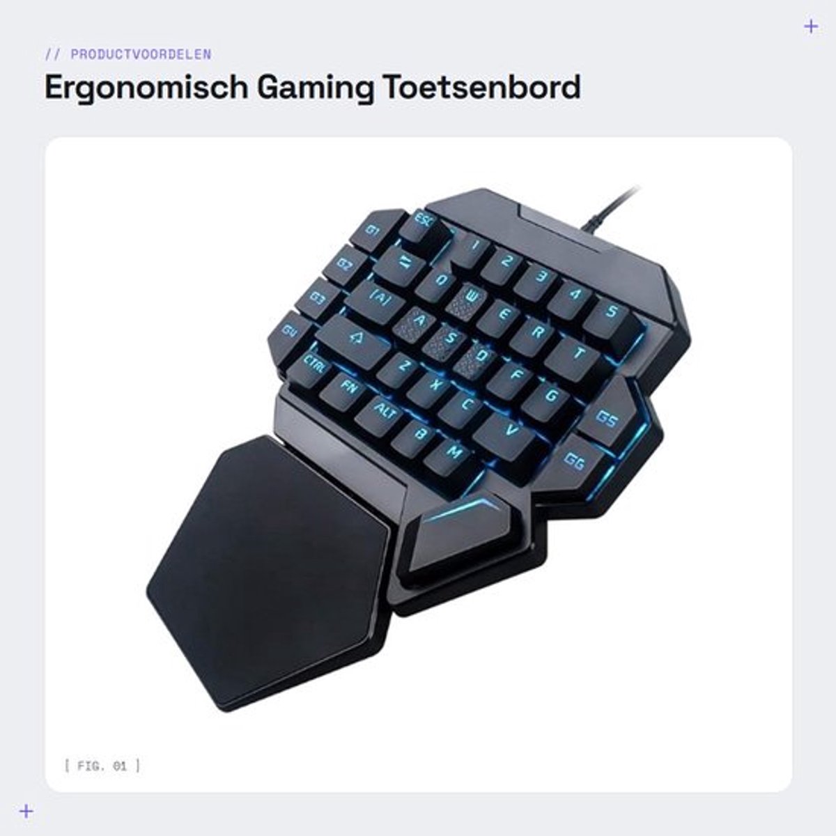 Ergonomisch Gaming Toetsenbord - RGB-lichtgevend - Compact en handzaam - Mechanisch toetsenbord - Geschikt voor PC en laptop - 35 toetsen
