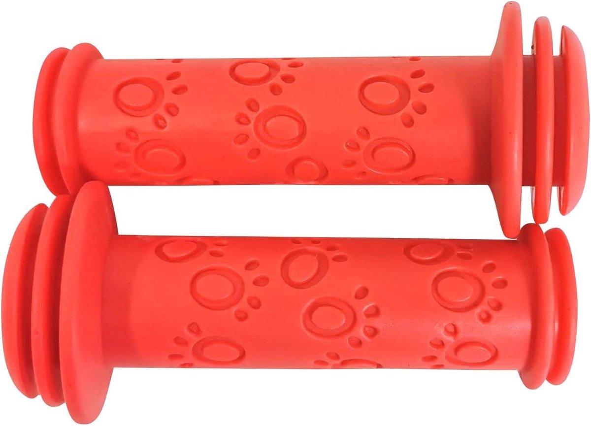 Kinderfietshandgrepen - Stuurgrepen kinderfiets - Veilig Fietsen - Antislip Noppenstructuur - 115 mm - Oranje-Roze
