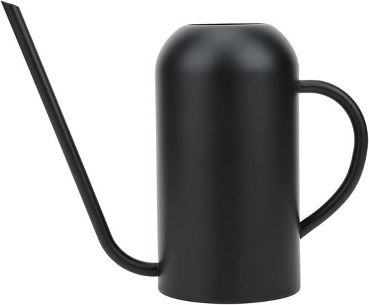 SnelShoppen - Gietkan 1.5L - Zwarte RVS Watering Can met Lange Tuit voor Binnen en Buiten, Ideaal voor Planten, Bonsai en Tuinieren
