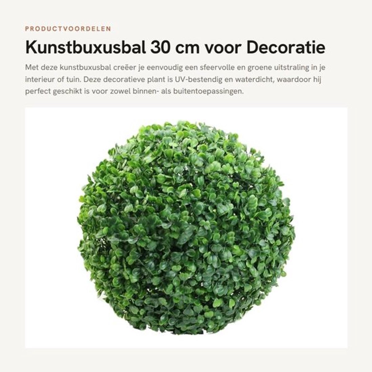 Buxusbal 30 cm - Kunstplant - Decoratieve Plant - Uv-bestendig - Waterdicht - Geschikt voo