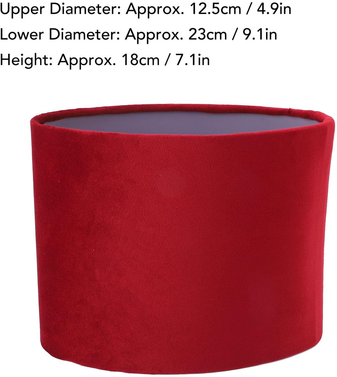 SnelShoppen - Ovale Lampenkappen 4,9x9,1x7,1 inch - Moderne Stoffen Trommellampenkappen - Clip-on voor E27 E14 Lamp - Rood - Perfect voor Tafellampen