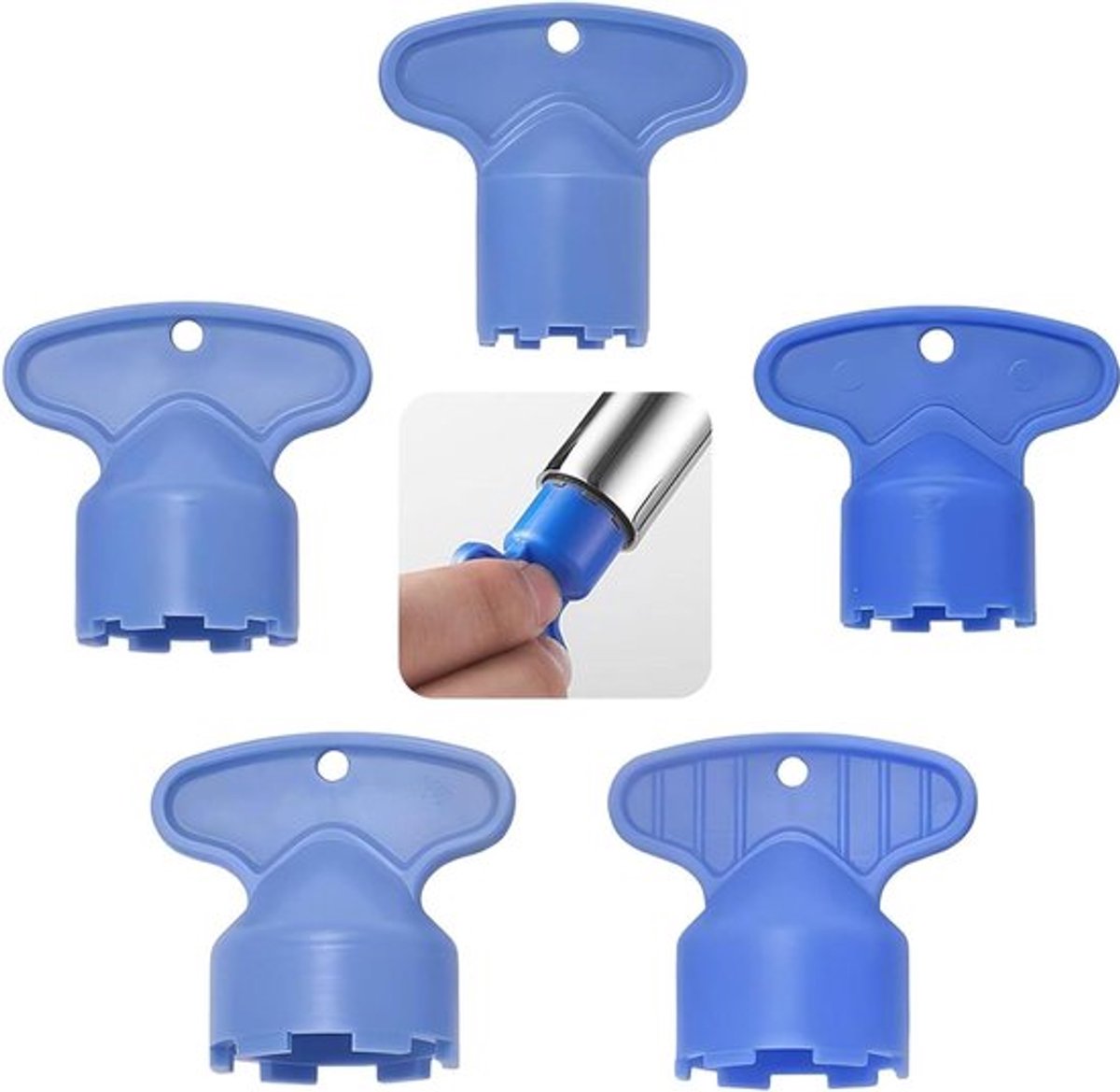 Kraanknoppen Set voor Gootsteen, Keuken en Badkamer - 5 Stuks - Ontluchtingssleutel - Beluchter Kraan - M16,5, M18,5, M21,5, M22,5, M24
