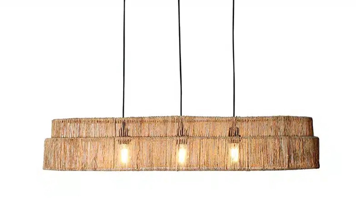 Ovale jute hanglamp Mano -100x32cm- 4Shine