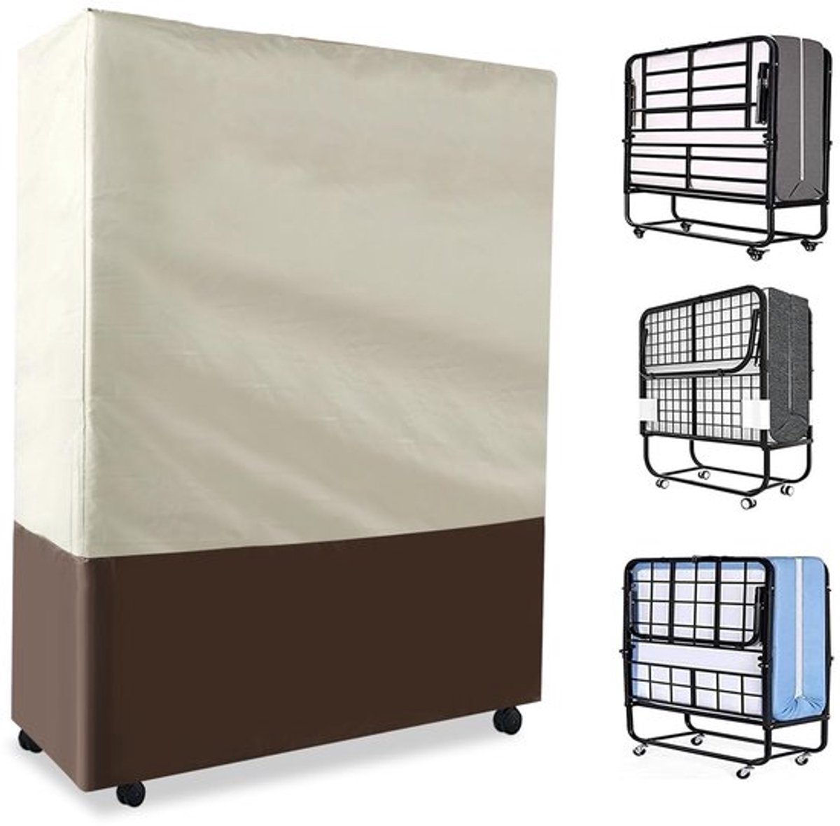 Opklapbedhoes Waterdichte Bescherming - Vouwbed Hoes - Stofkap - Opberghoes - Binnen/Buiten - Afmetingen 33,4 x 12,9 x 42,1 inch - Bedhoes