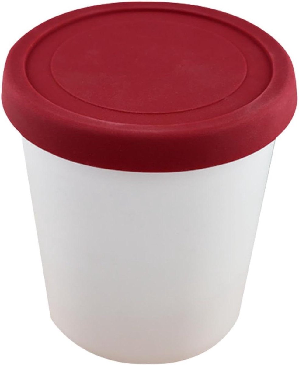 IJsbak Containers - IJsopslagbakjes - Zelfgemaakt IJs Maken - Lekvrij Deksel - 1000ml - Rood
