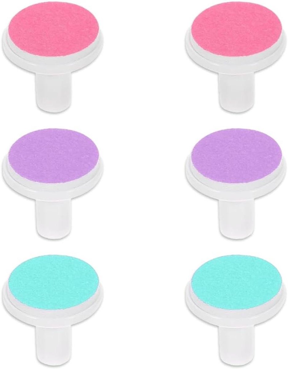 Vervangende Opzetstukken - Nagelvijl Opzetstukken - Baby Nagels Vijlen - Veilig en Stil - 6 Stuks - Multi-color