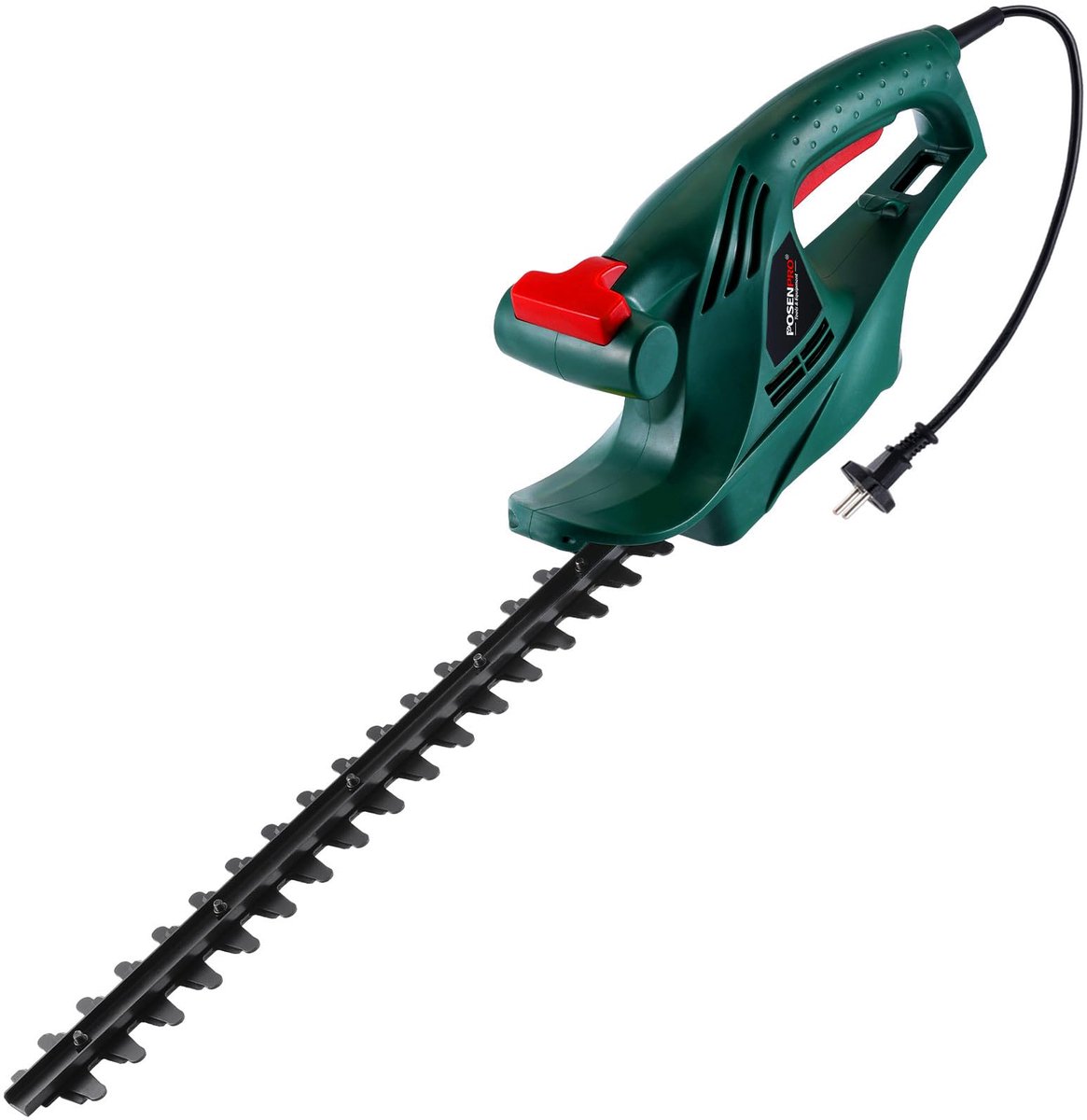 SnelShoppen - Elektrische Heggenschaar met Snoer 450 W, Ultralicht 2,0 kg, 450 mm Diamantzaagblad, 16 mm Tandopening voor Tuinonderhoud en Snoeien