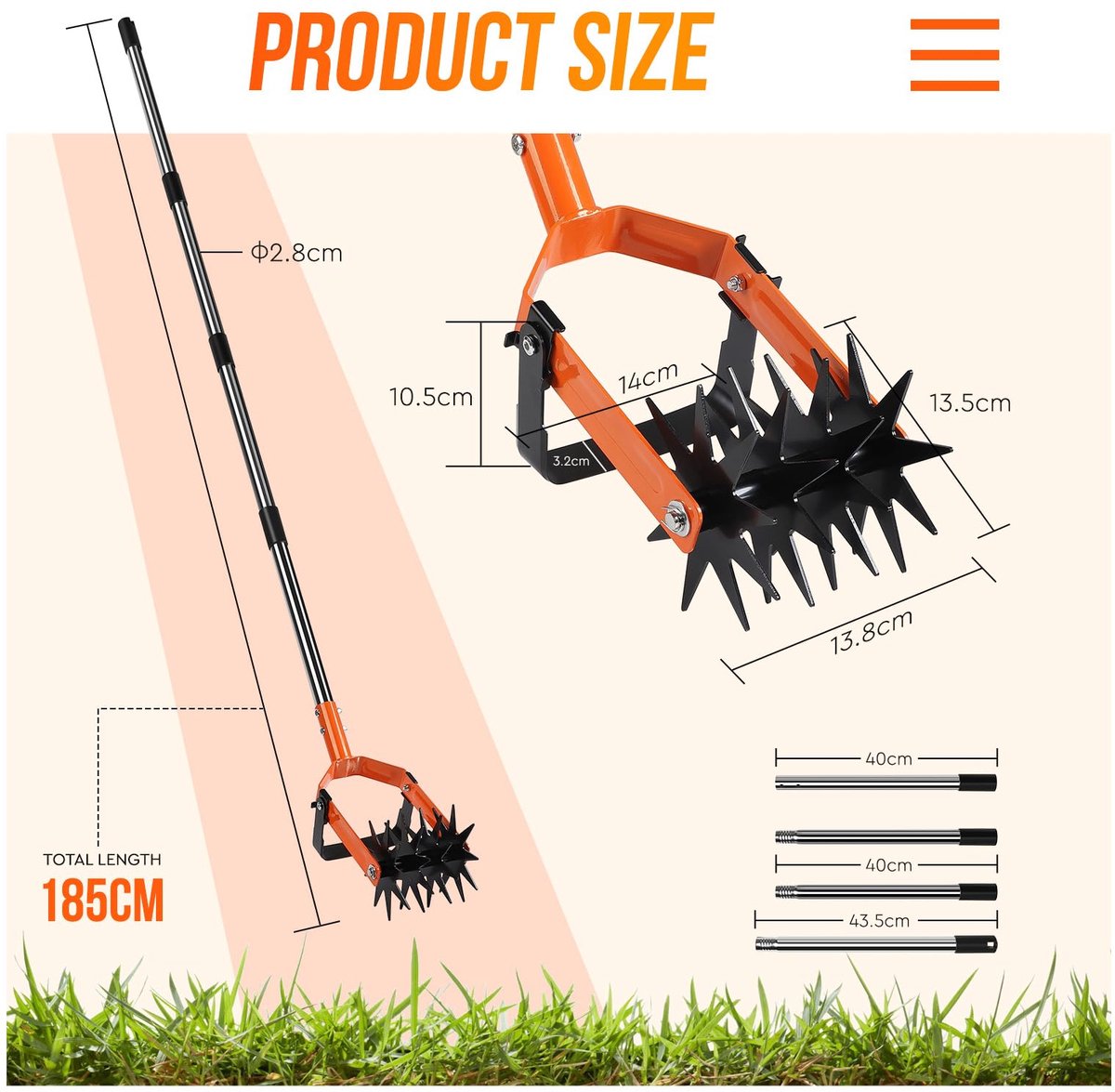 Dailygoods - Sterfräse Tuin Cultivator - 4-delige Steel voor Eenvoudig Tuinieren
