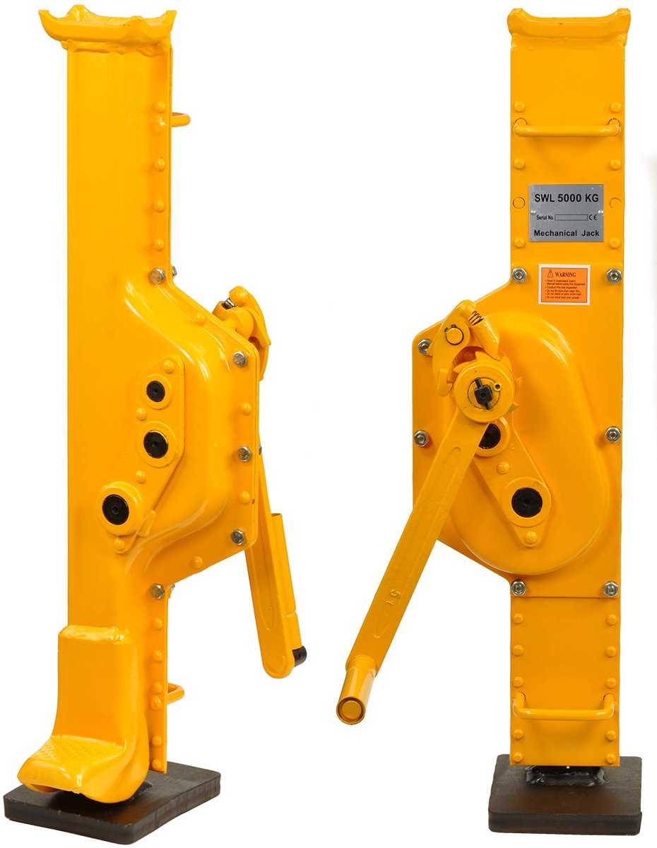 Dailygoods- Lier 5t met ratelzwengel - Handlier - Tandballier - Heflier - Draagkracht 5000 kg - Minimale voethoogte 75 mm - Winde