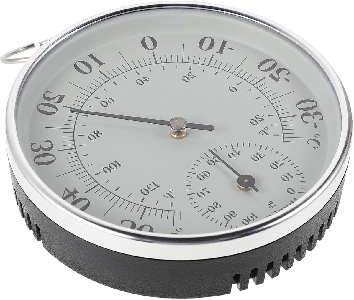 Thermometer Hygrometer Analoog - Vochtigheidsmeter Temperatuurmeter - Klimaat Bewaken - Dubbele Wijzerplaat - 10 cm - Wit