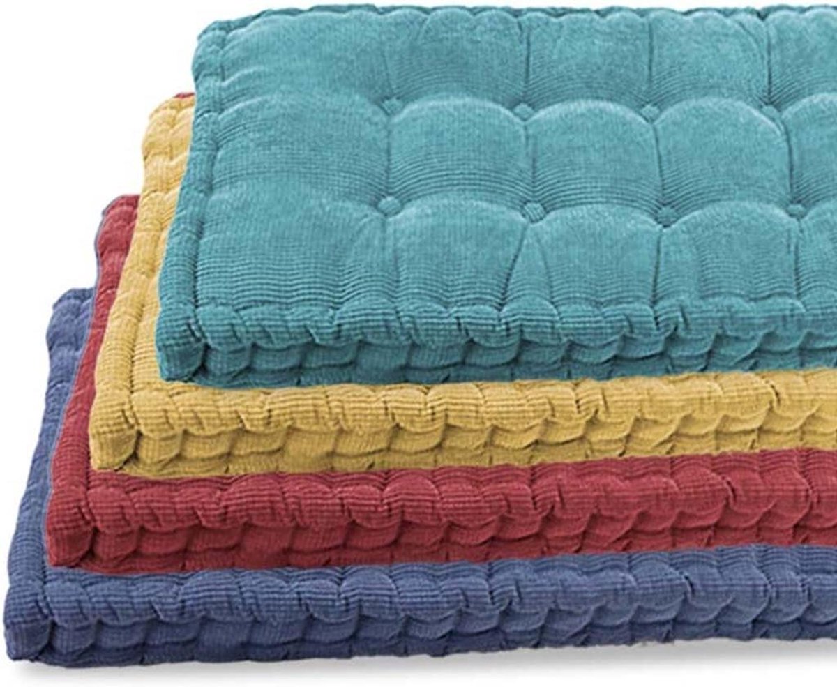 Bankkussen Vloermatras - Zitkussen Stoelkussen - Comfortabel Zitten - 8-10 cm Dik - 120 cm - Blauw