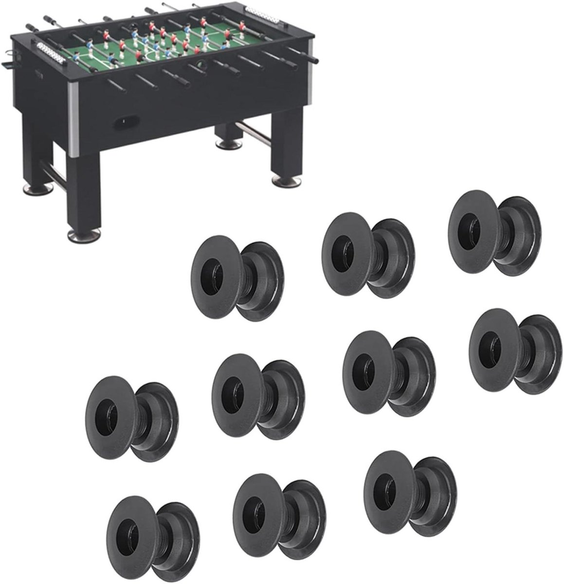 Tafelvoetbal Bussen - Lagers Tafelvoetbalmachine - Tafelvoetbal Reparatie - Milieuvriendelijk Kunststof - 16 mm Binnendiameter - Zwart