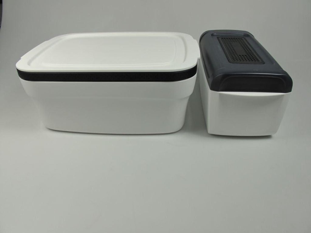Broodtrommel Set - Brood bewaren - Brood vers houden - Herbruikbaar kunststof - 2 stuks - Wit