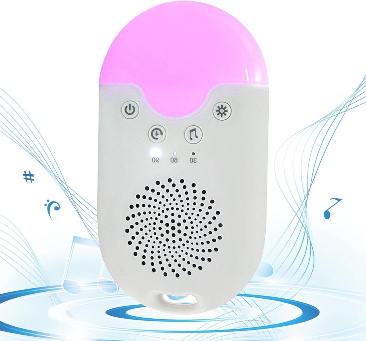 Slaap Geluidsapparaat - Witte Ruis Machine - Rustige Slaap - Ingebouwde Timer - Compact Formaat - Wit