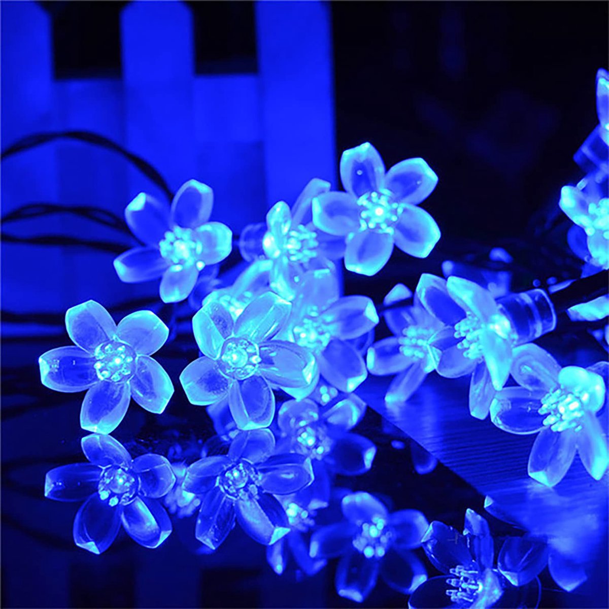 SnelShoppen - Zonne Bloem Lichtslinger Buitenshuis 7M 50LED Perzik Bloemen Waterdicht Lichtsnoer voor Tuin, Bruiloft, Kerstfeest en Vakantie Decoratie