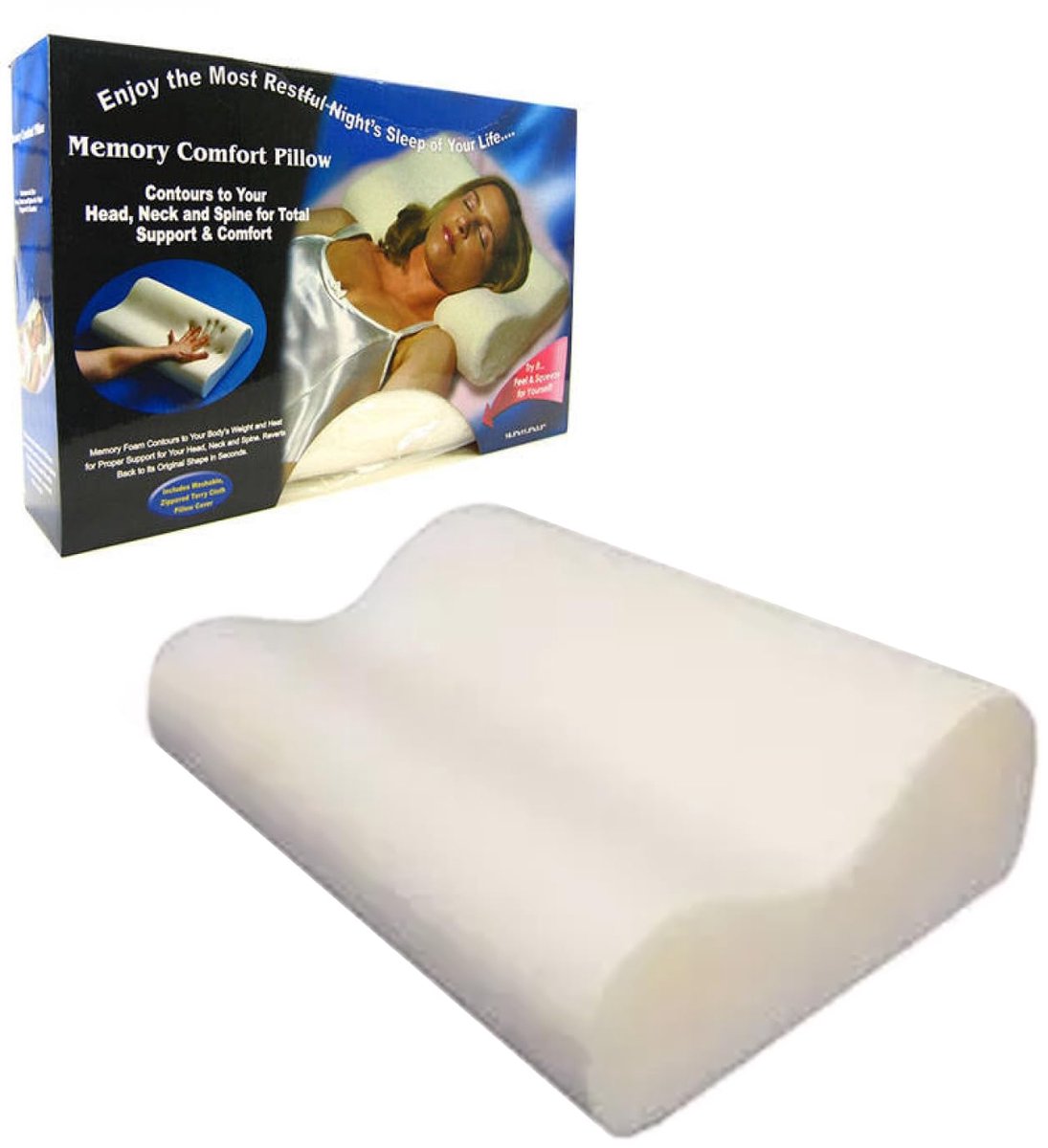SnelShoppen - Orthopedisch Slaapkussen in Hoogte Verstelbaar Traagschuim Neksteunkussen 50x30x10cm - Ideaal voor Slapen, Relaxen en Ondersteuning van