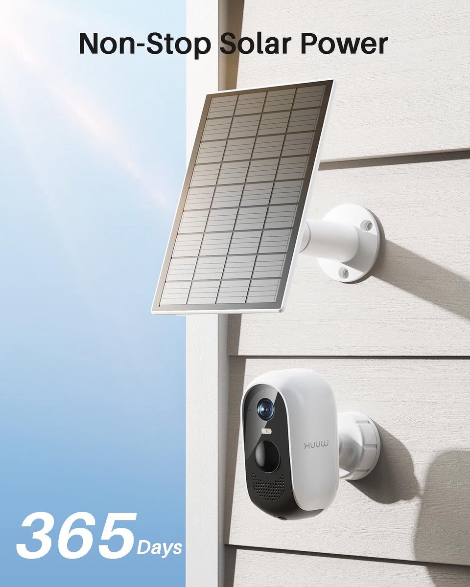 SnelShoppen - WUUK Bewakingscamera Buiten - Accu Zonne-set 2K WLAN-camera - 4 Stuks - 32G Lokaal Geheugen - Ondersteunt Alexa/Google Home - Slimme Det