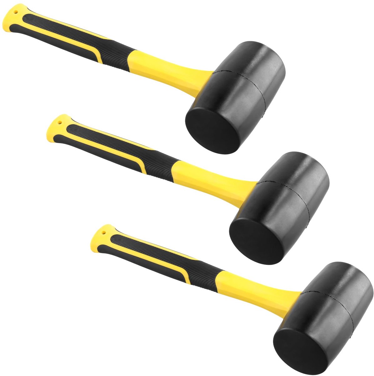 Dailygoods - 3 Stuks 16 oz Rubber Hamer - Ergonomische Rubber Hammer voor Kluswerk
