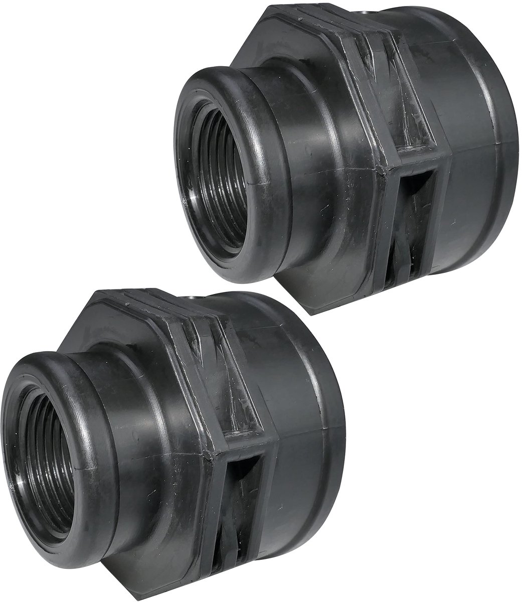 Dailygoods - Set van 2 Plastic Reducers voor Schroefdraad 1 1/4 inch x 3/4 inch