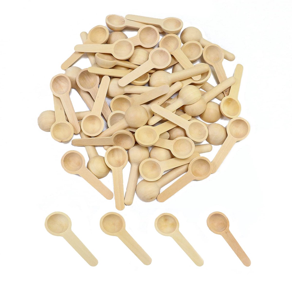 Dailygoods - 50pcs Mini Houten Lepels voor Specerijen, Honing en Koffie
