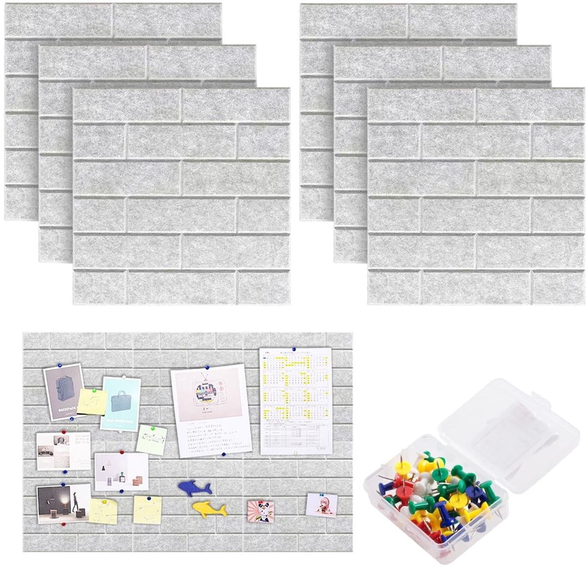 Dailygoods - Grote Vilten Prikborden Zelfklevend 30 x 30 cm - Memo Bord voor Thuis en Kantoor