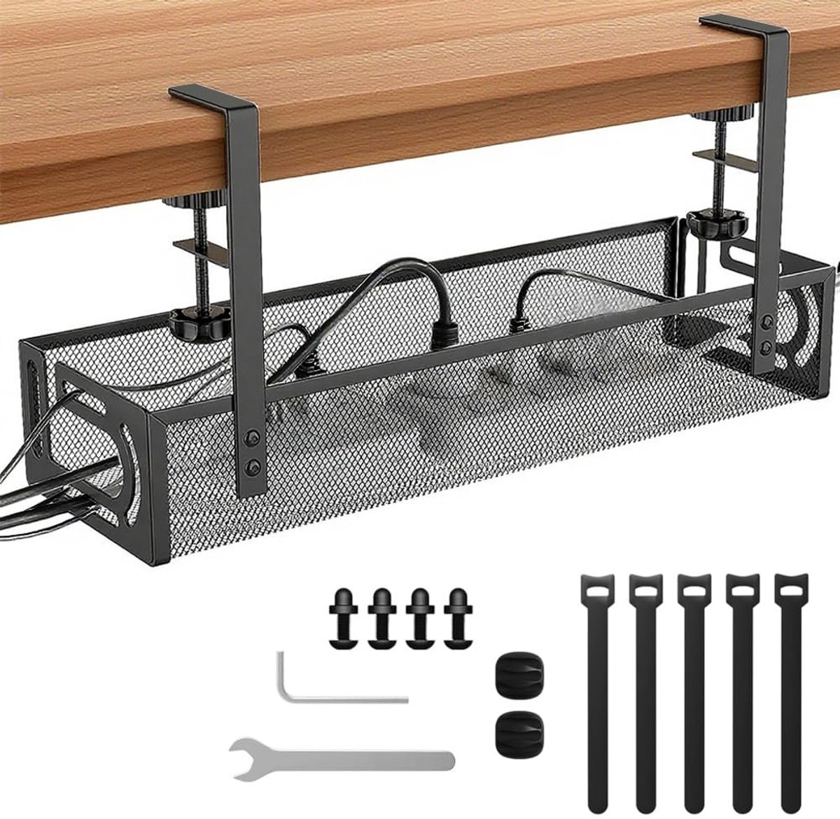 Dailygoods - Onder-Bureau Kabelmanagement - Metalen Kabelgoot zonder Boren voor Thuis en Kantoor