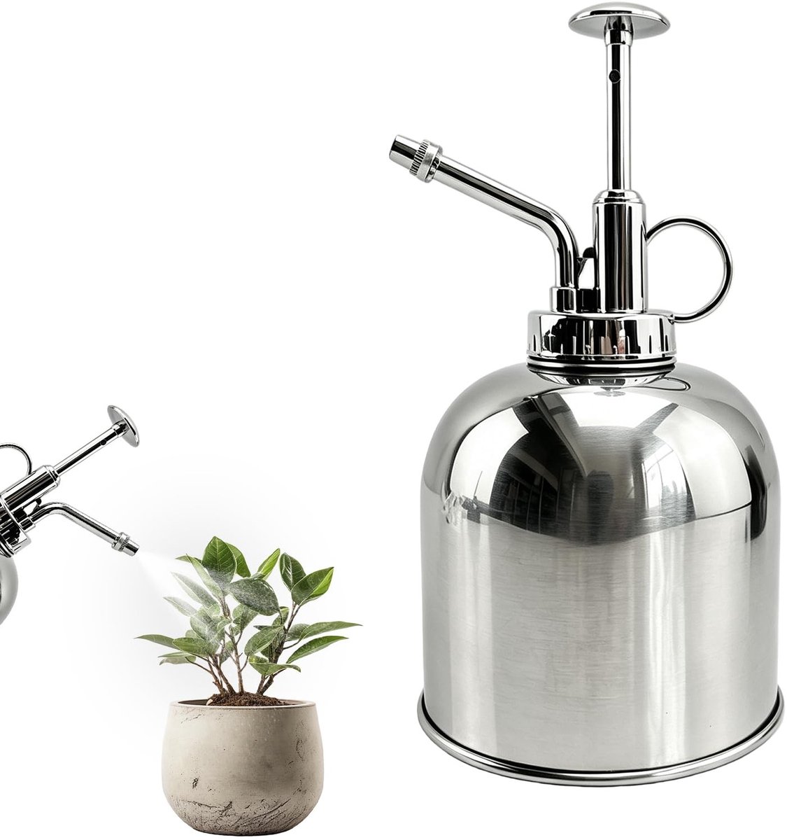 Dailygoods - Kleine Roestvrijstalen Gieter voor Kamerplanten - 0,45L