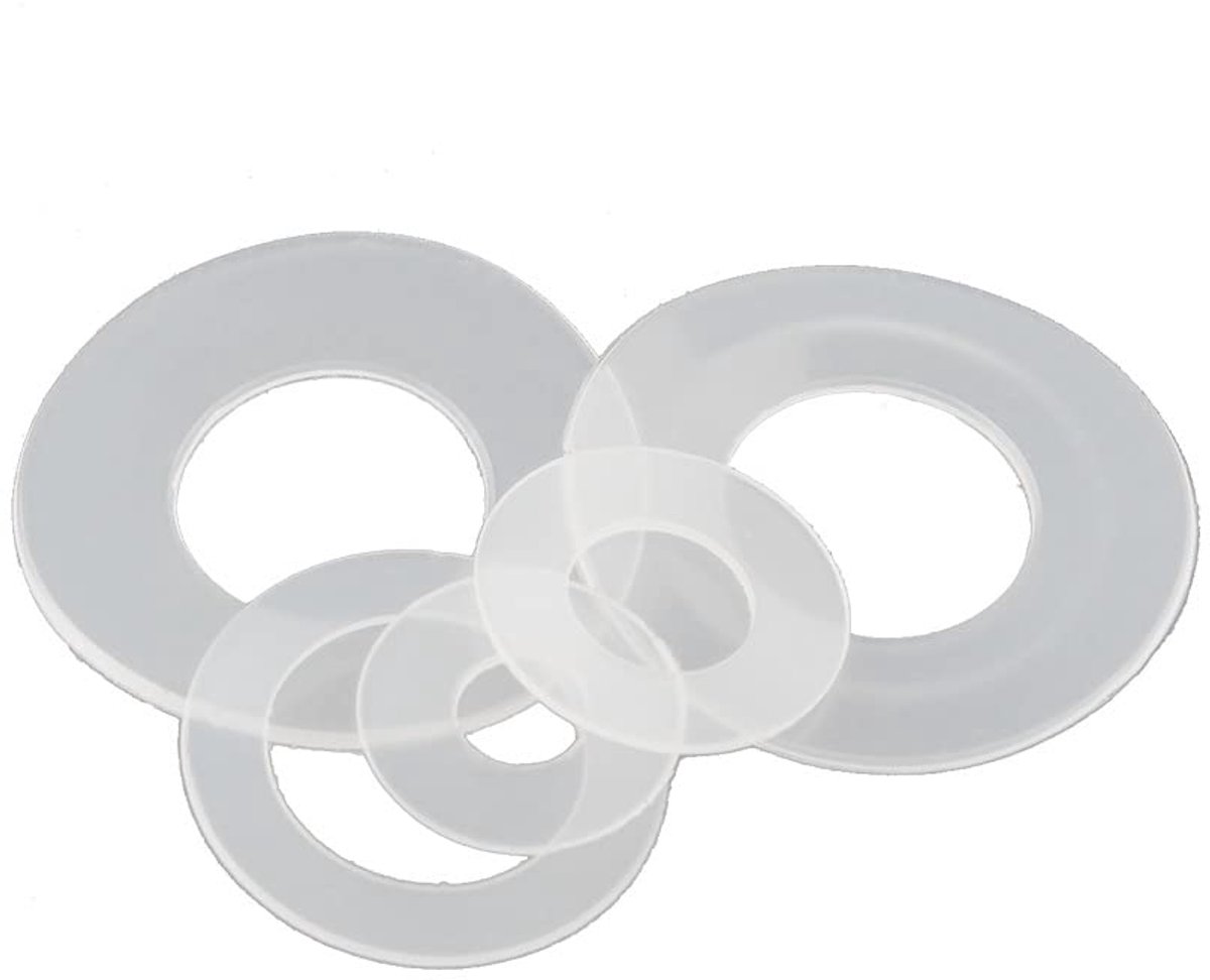 Dailygoods - Nylon Sluitringen Zwart - Kunststof Platte Ringen M18×27×1.0 mm, 80 stuks
